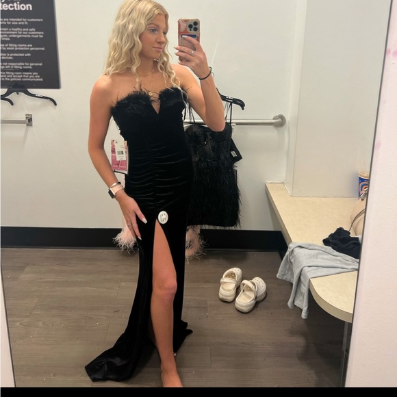 Black Feather Gown - Picture 1 of 5